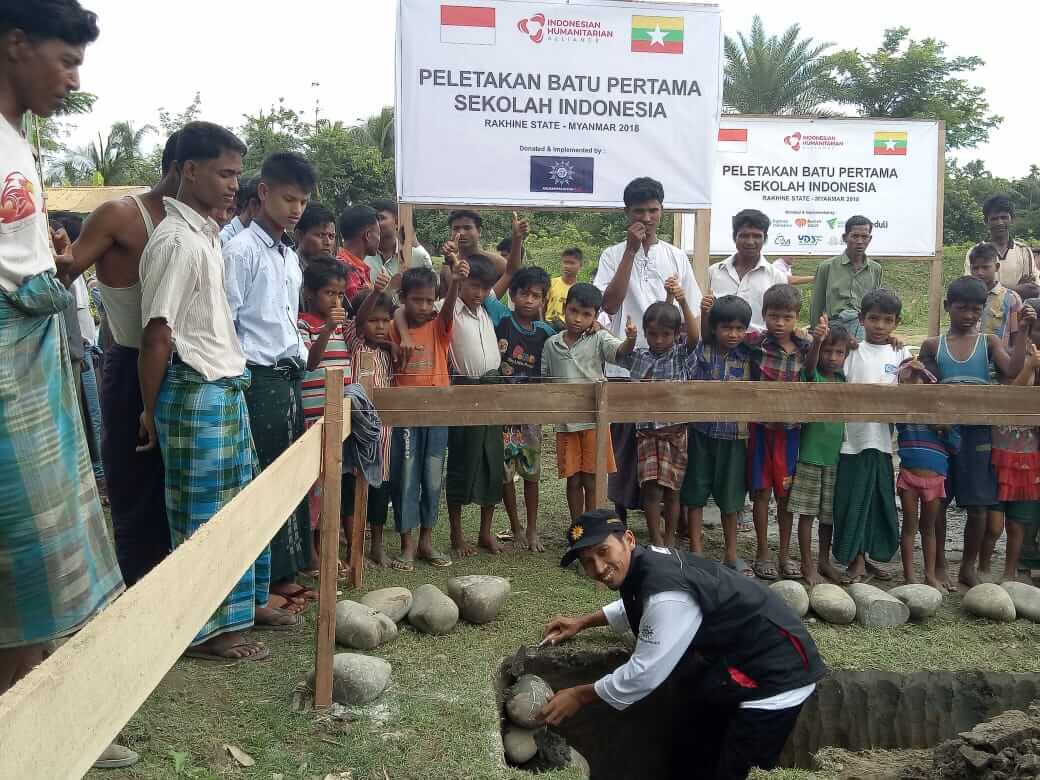 Peletakan Batu Pertama, Muhammadiyah Aid Dirikan Dua Sekolah Di Rakhine State Myanmar