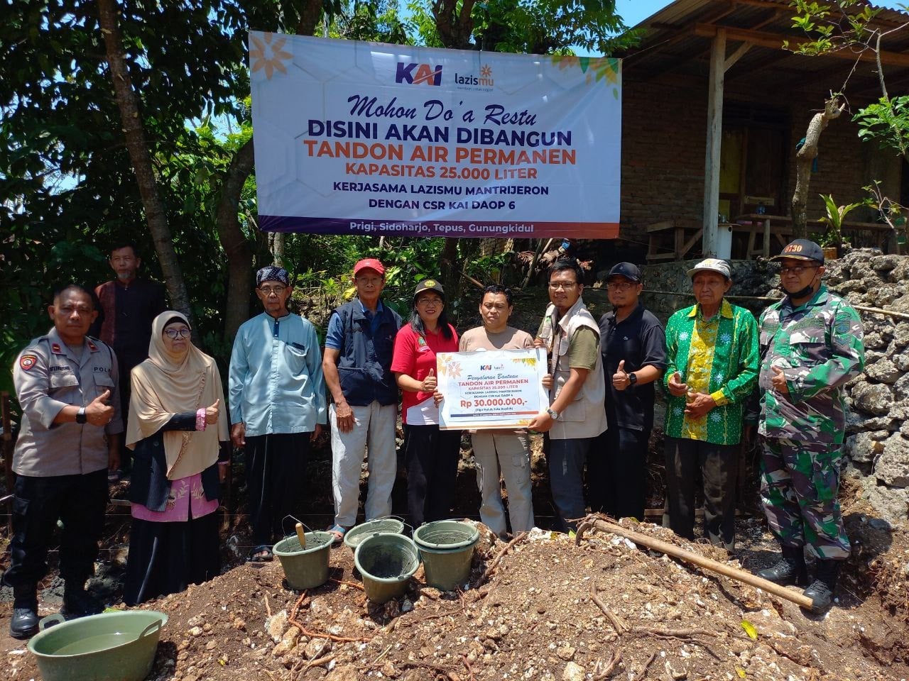 Atasi Krisis Air, PT KAI dan LAZISMU Bangun Tandon 25.000 Liter di Gunungkidul